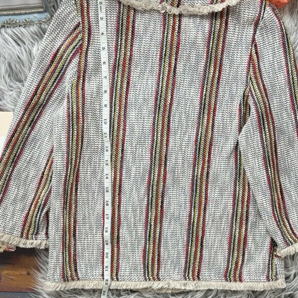 Anthro Current Air Woven Fringe Short Sleeve Top - Picture 7 of 11